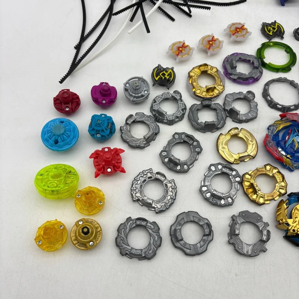 Beyblade Burst Huge Parts Lot Launchers DB QuadDrive QuadStrike Tops Hasbro